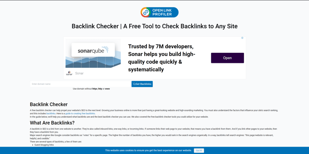 OpenLinkProfiler-Backlink